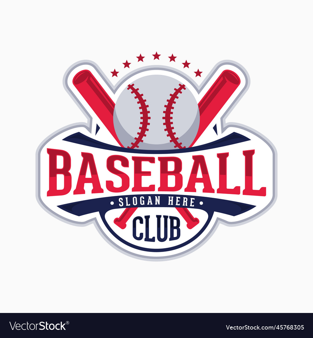 Baseball logo emblem design for sport team Vector Image