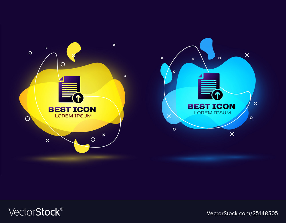 Black upload file icon isolated document