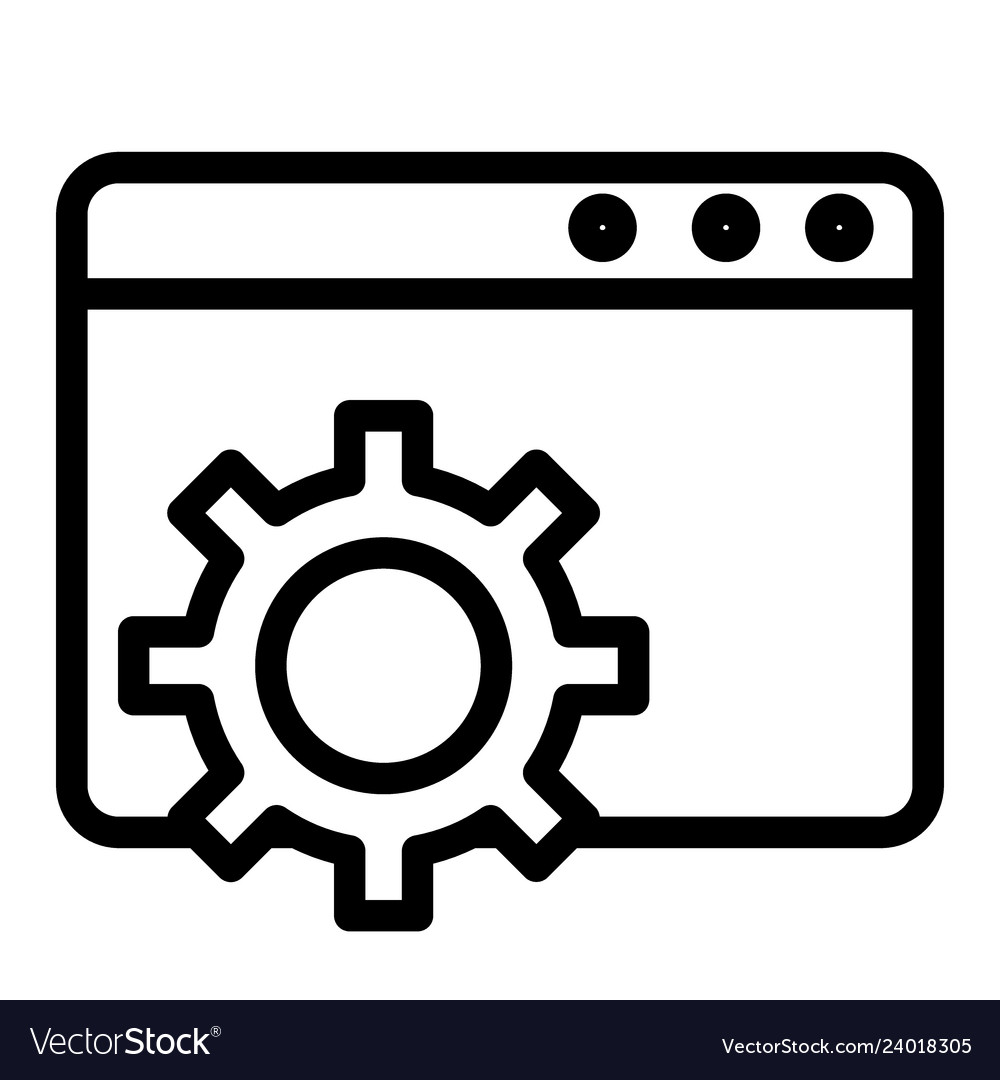 Browser settings line icon computer vector image Browser settings line icon computer