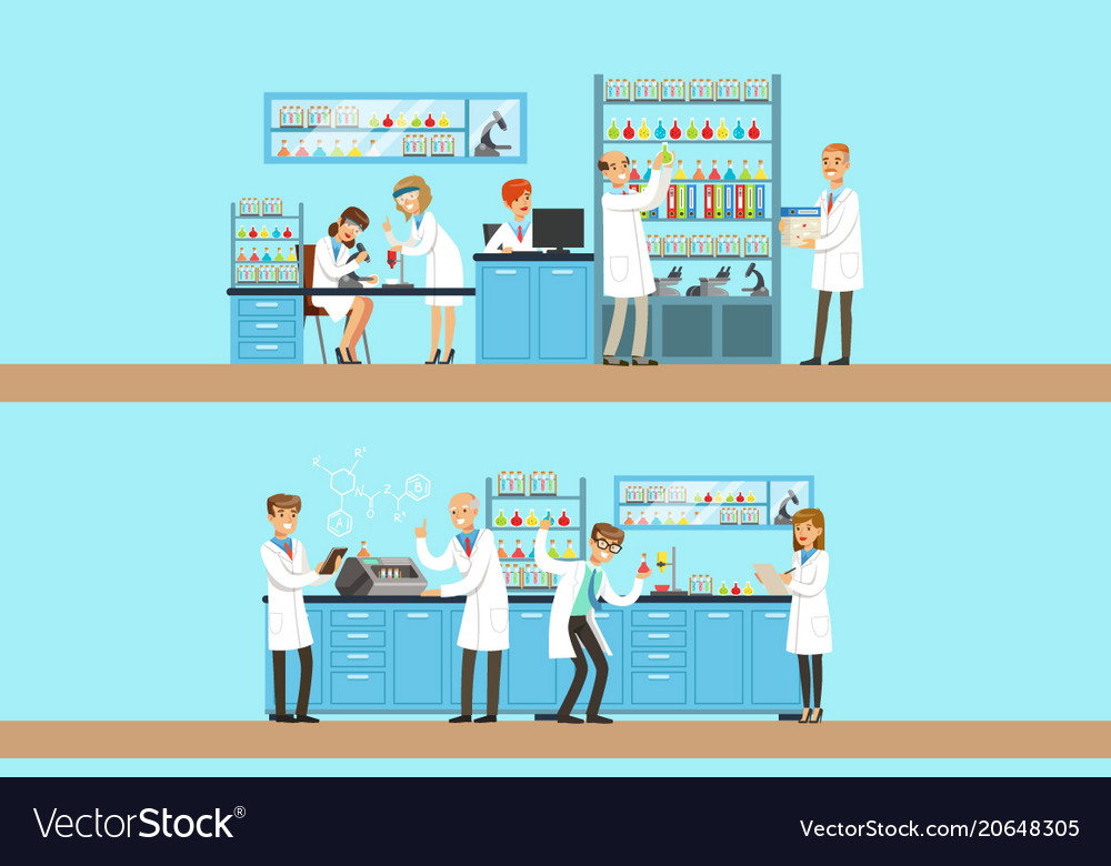 Chemists in the chemical research lab doing