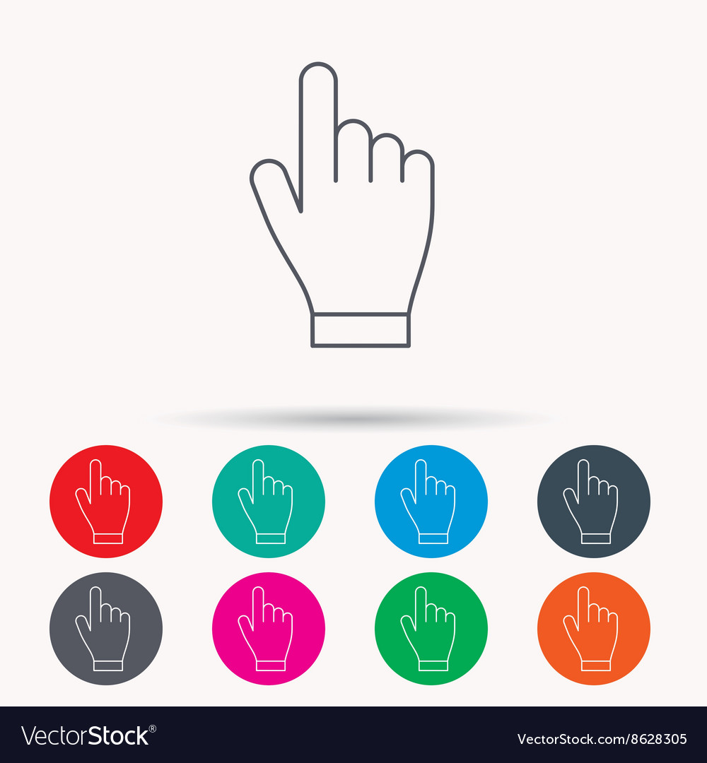Click hand icon press or push pointer sign