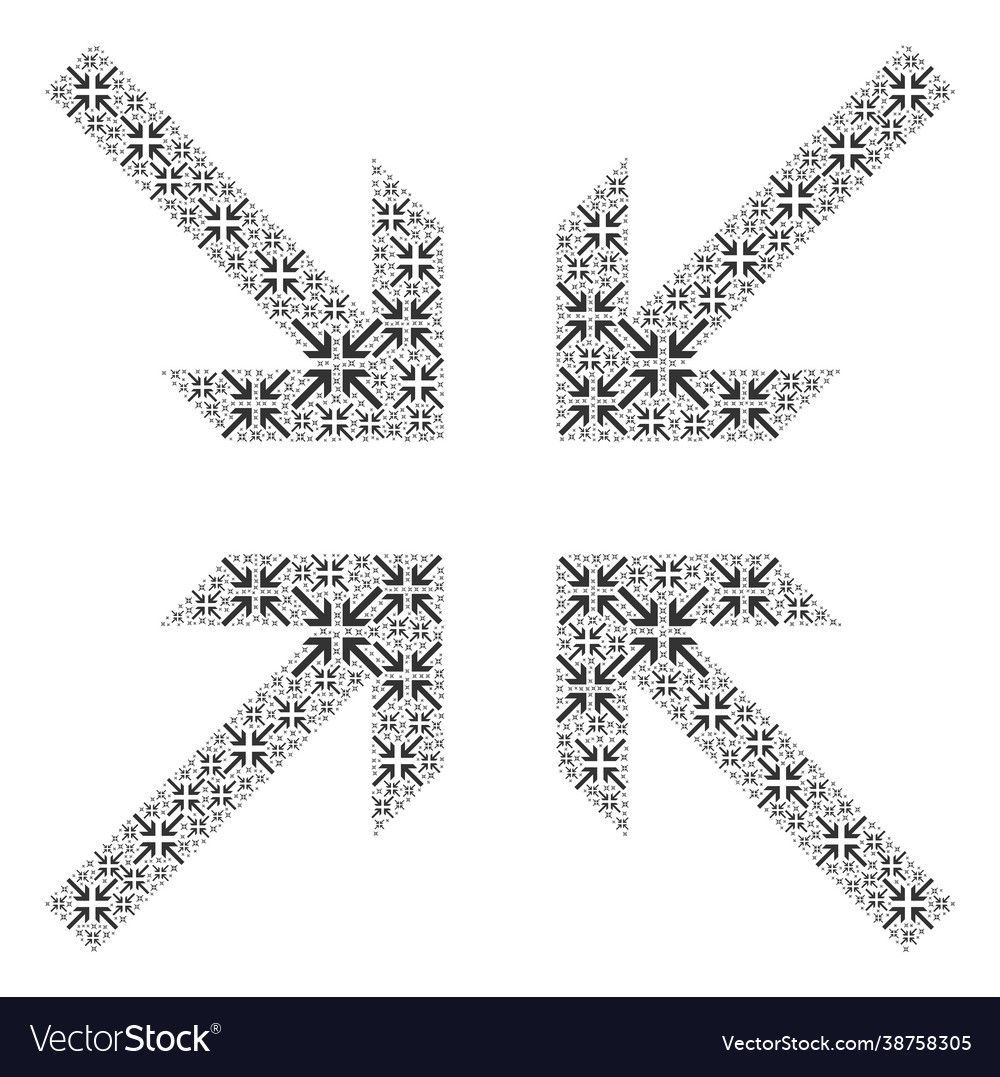 Collide arrows fractal composition itself items vector image Collide arrows fractal composition itself items