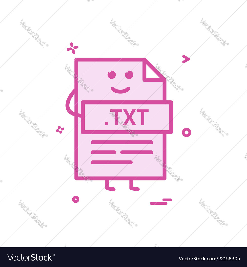 Computer txt file format type icon design