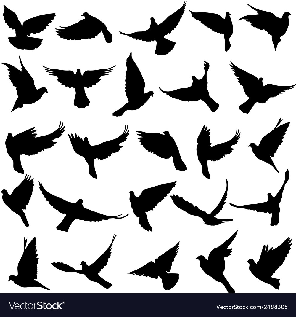 Concept of love or peace set silhouettes