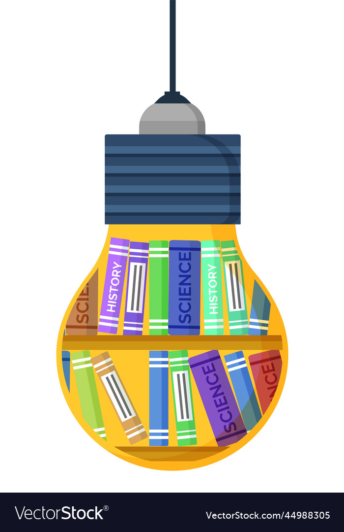 Creative idea and learning with library Vector Image Creative idea and learning with library