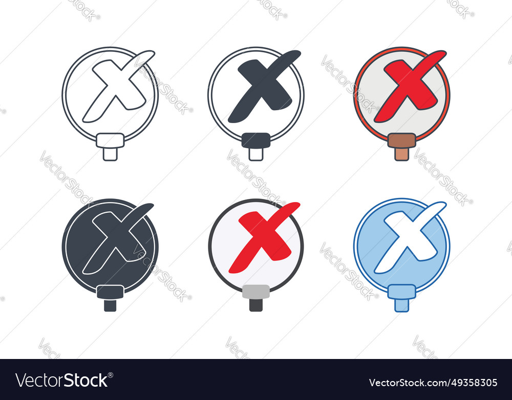 Cross mark icon collection with different styles