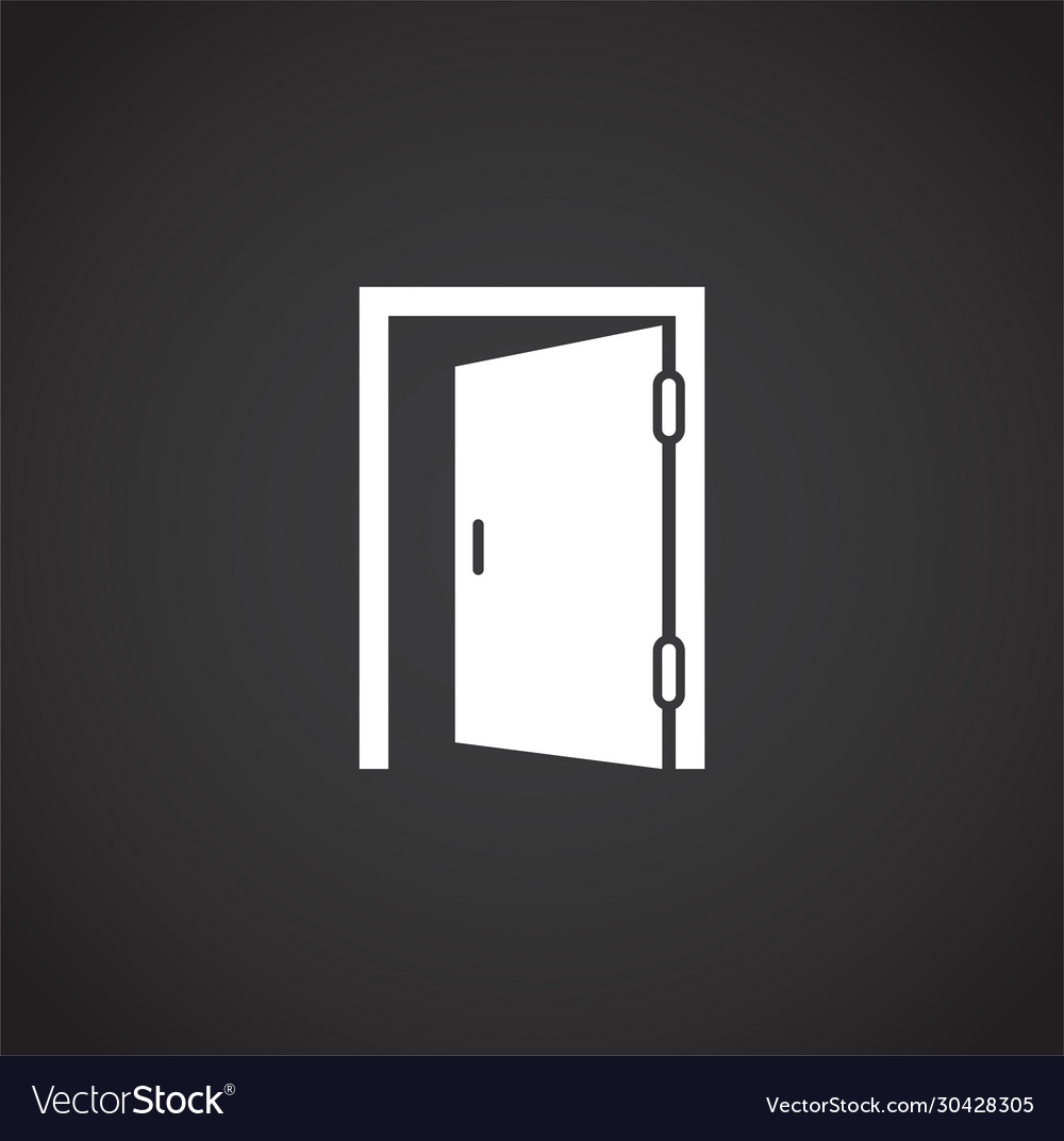 Door icon on background for graphic and web design