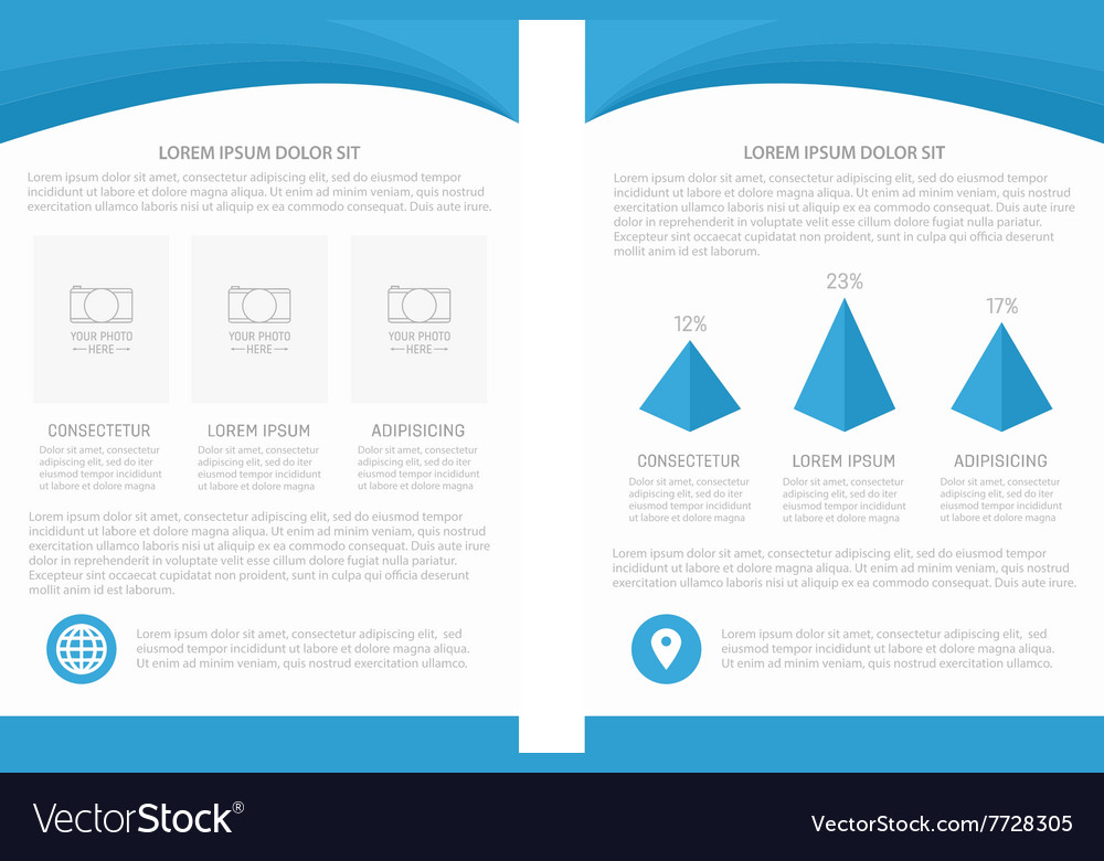 Flyer template design with front page
