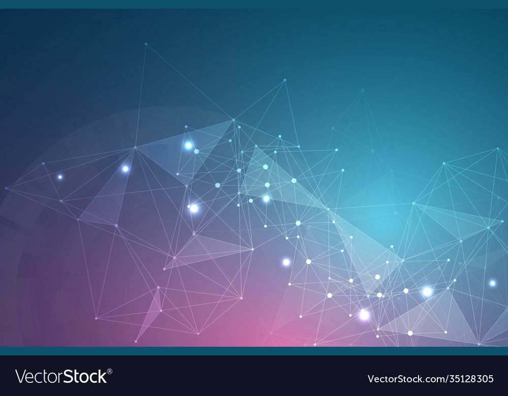 Geometric abstract background with connected line vector image Geometric abstract background with connected line