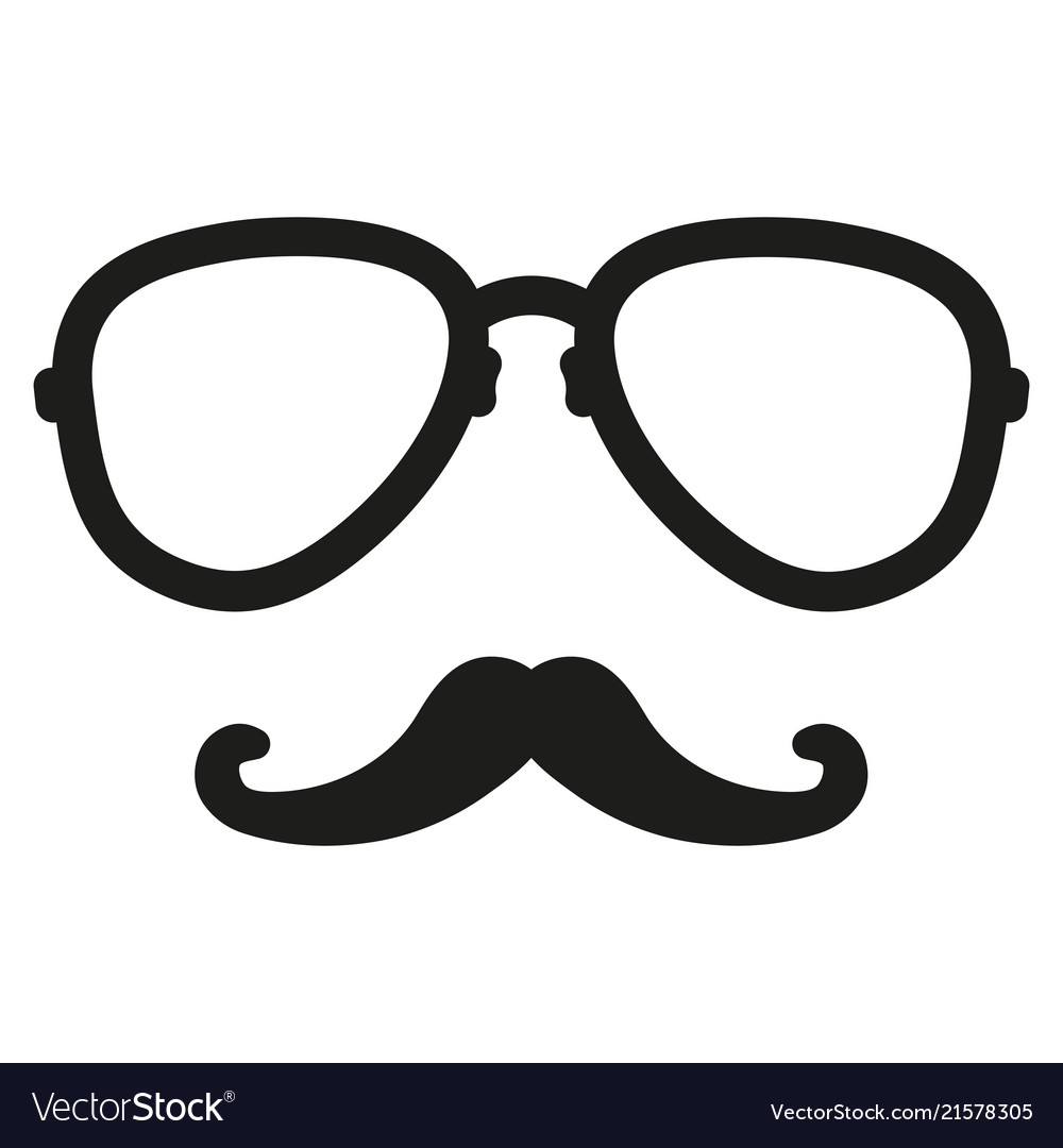 Hipster mustache nerd glasses