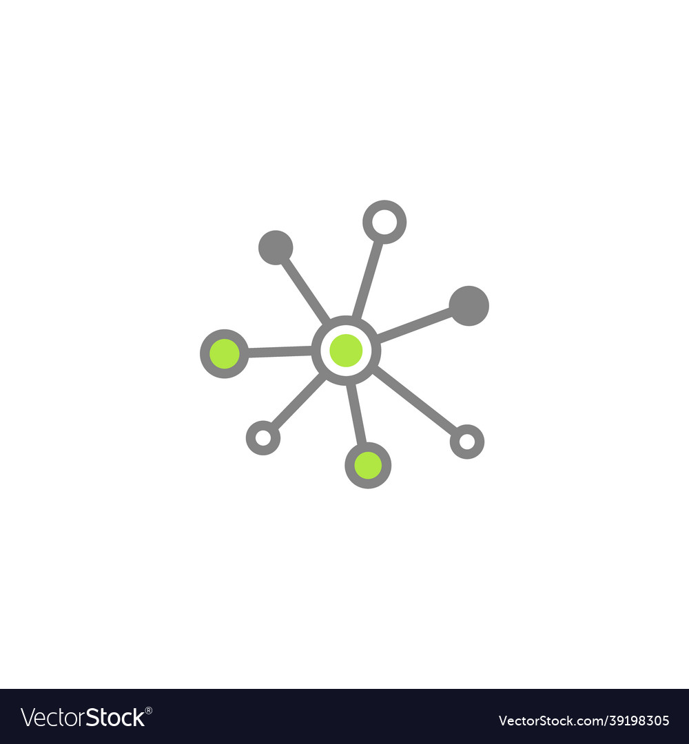 Hub network connection line icon isolated vector image Hub network connection line icon isolated