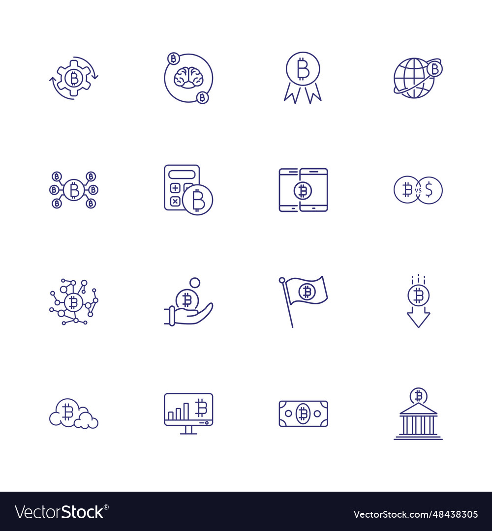 Internet mining icon set vector image Internet mining icon set