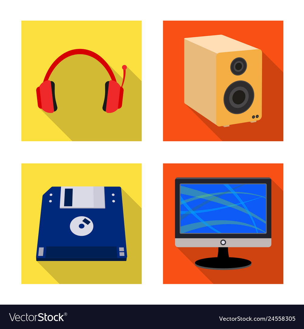 Isolated object of laptop and device icon set vector image Isolated object of laptop and device icon set