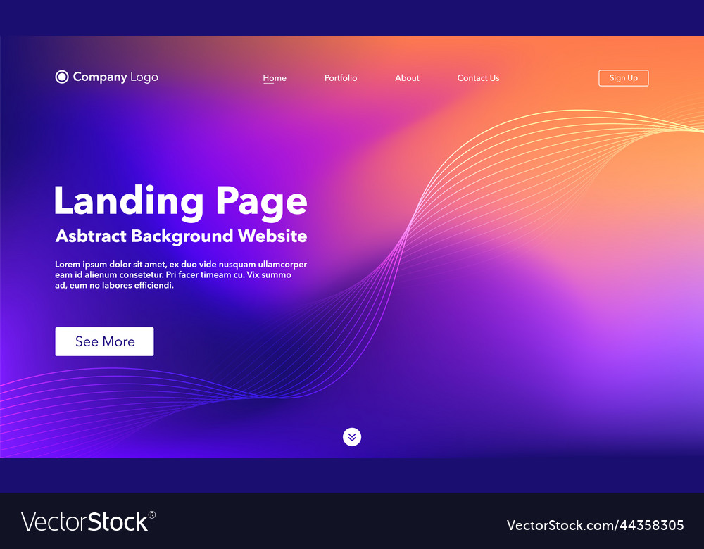 Landing page abstract background website template vector image Landing page abstract background website template