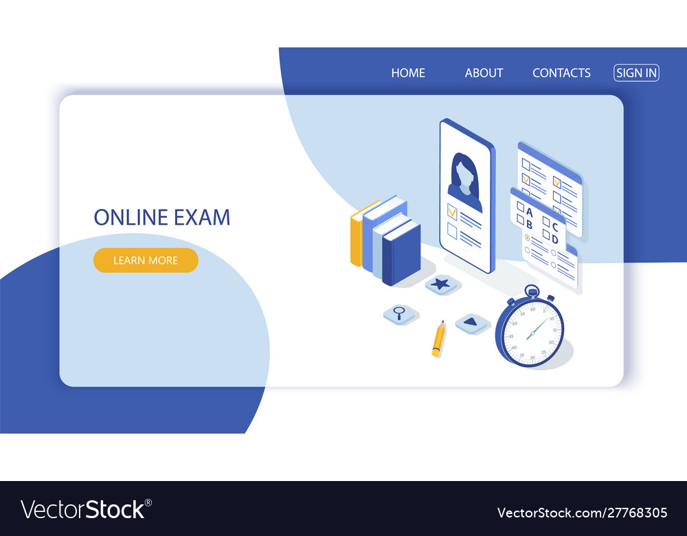 Landing Page With Design Template Royalty Free Vector Image