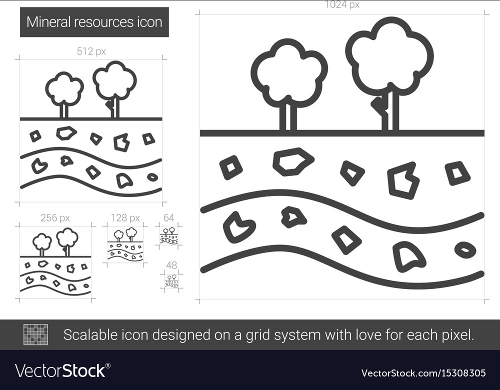 Mineral resources line icon