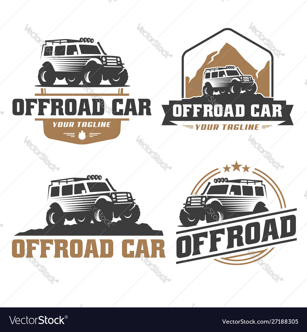 Off road car logo offroad suv Royalty Free Vector Image