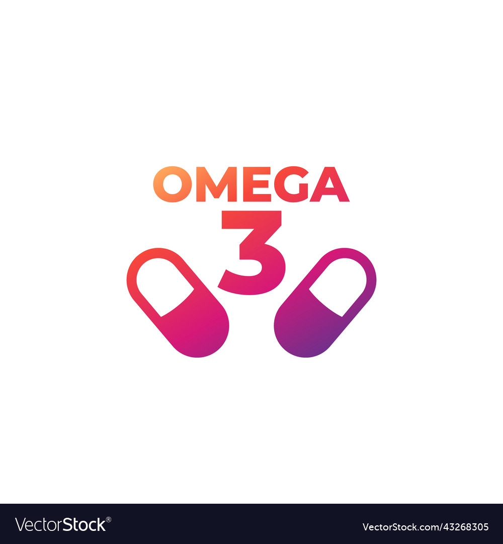 Omega 3 capsules icon on white