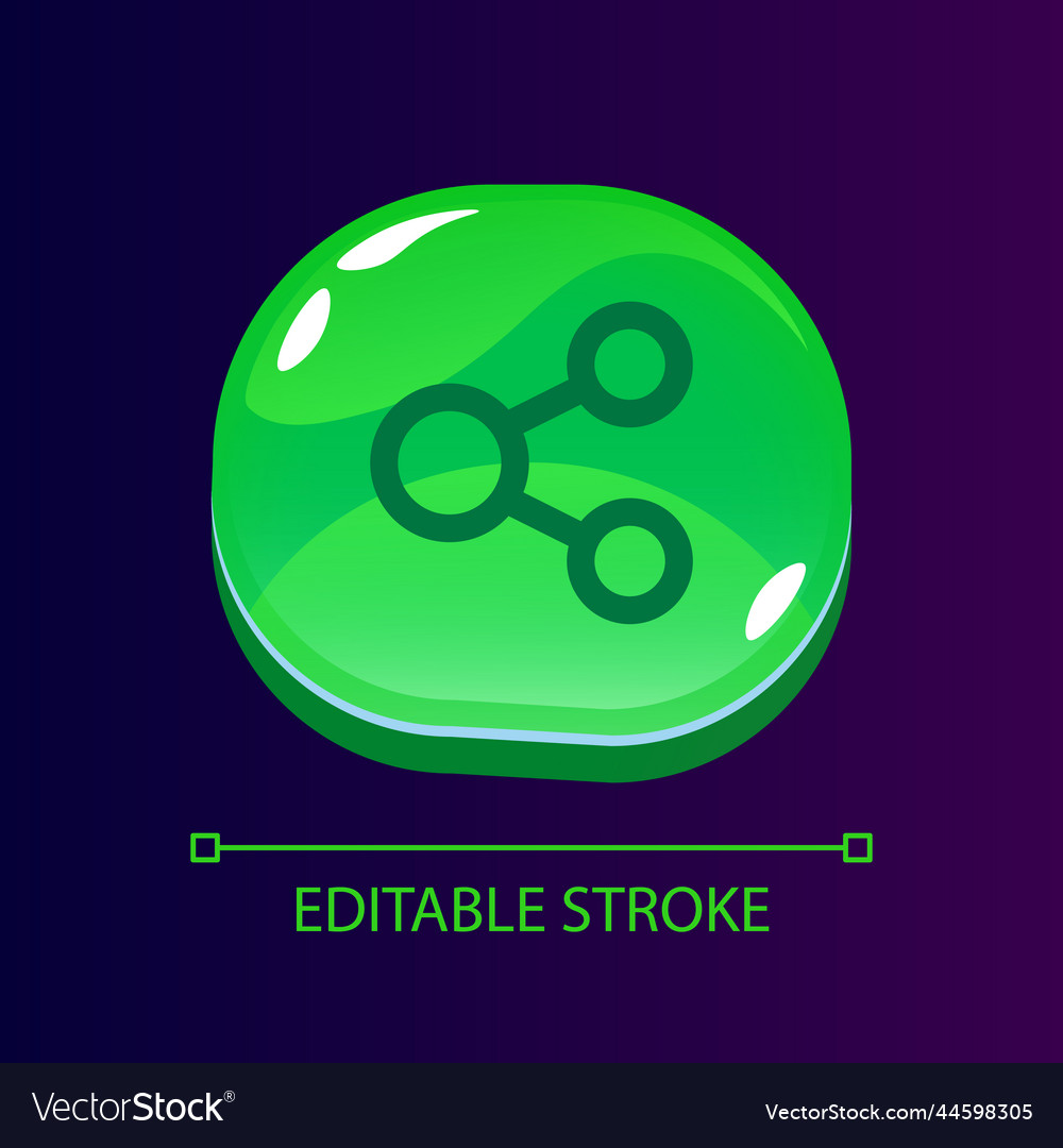 Share content glossy ui button with linear icon vector image Share content glossy ui button with linear icon