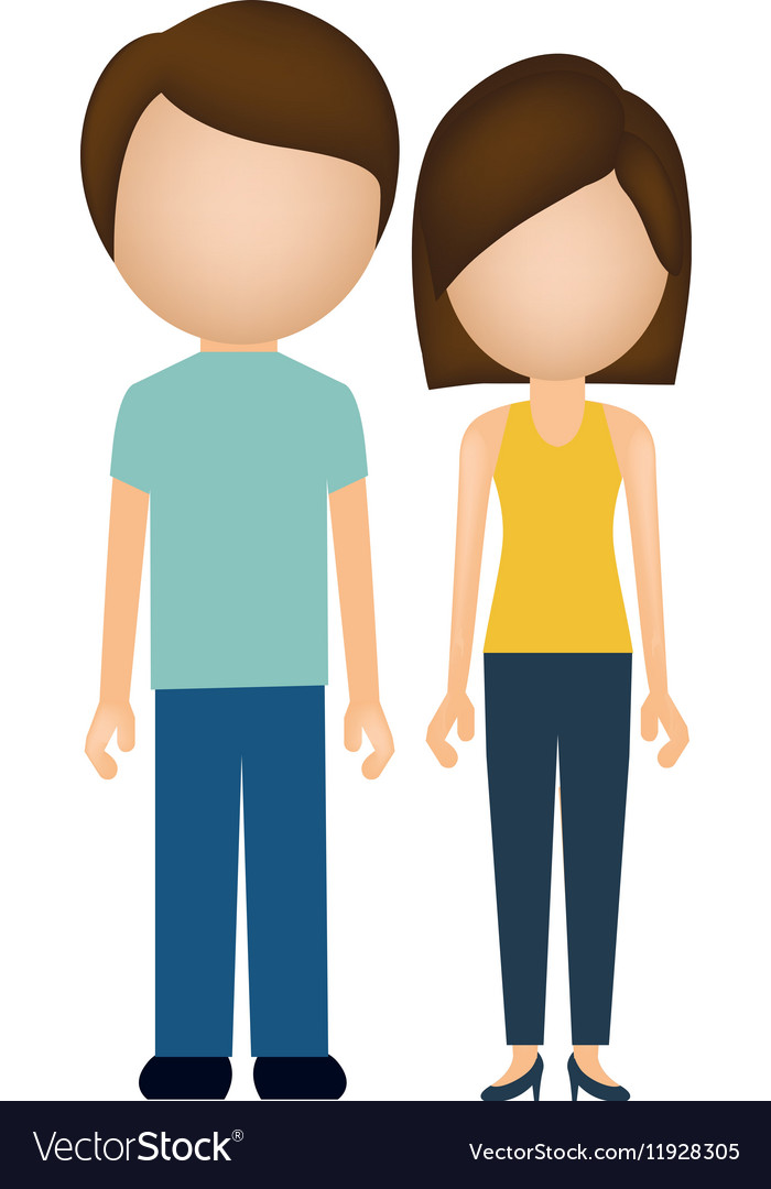 Silhouette colorful of couple without face