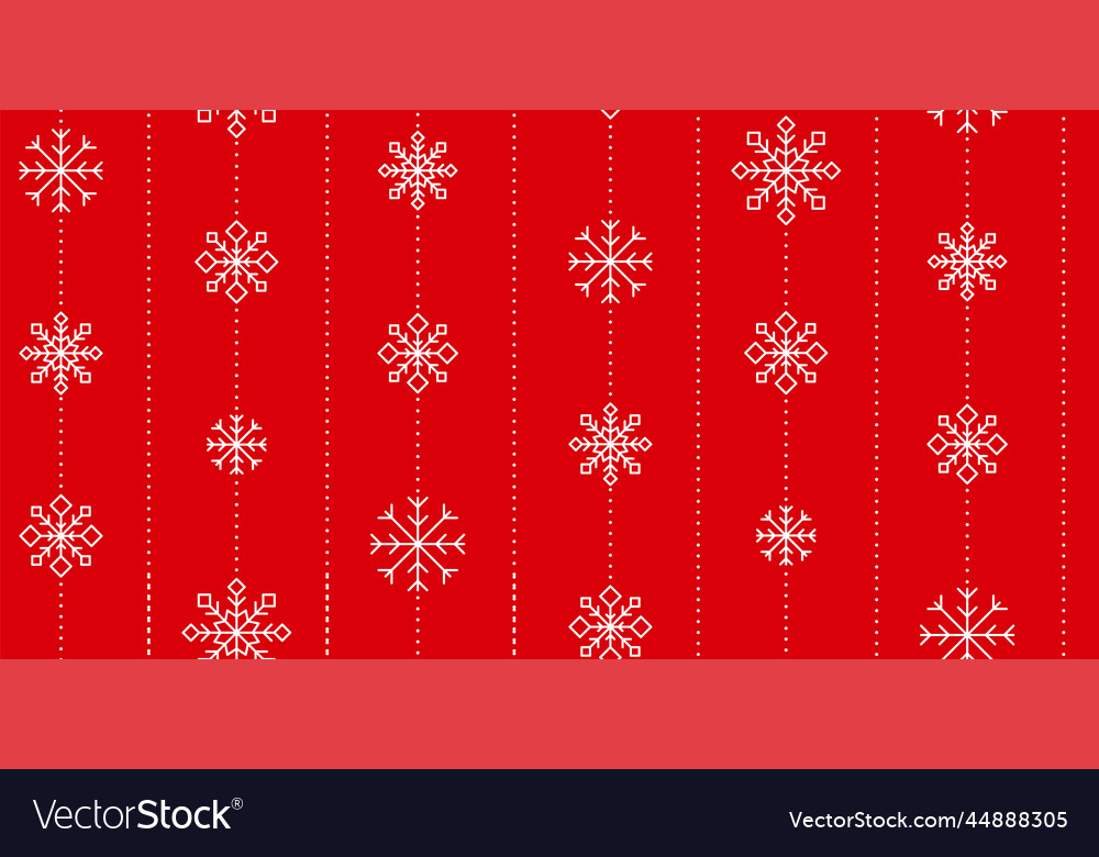 Snowflake white line red seamless pattern new year Vector Image Snowflake white line red seamless pattern new year