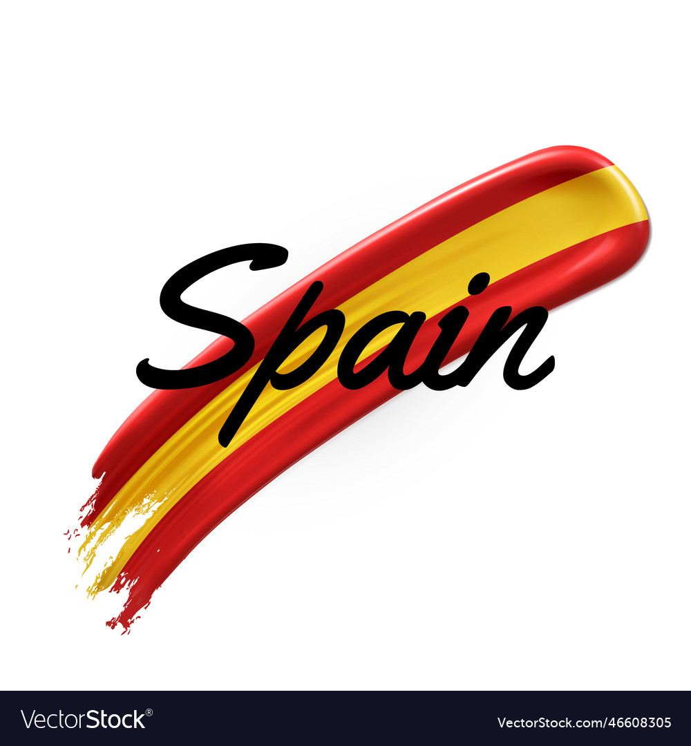 Spain flag made from paint strokes logos