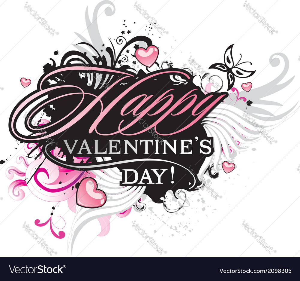 Valentines day grunge inscription Royalty Free Vector Image