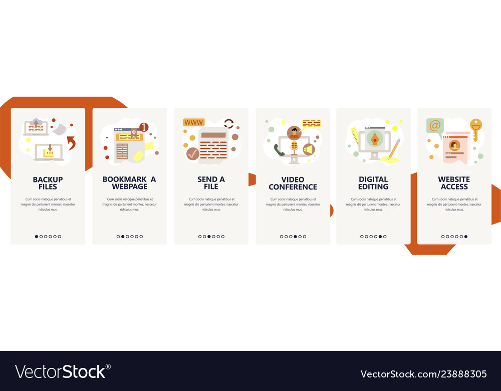Web site onboarding screens internet and computer