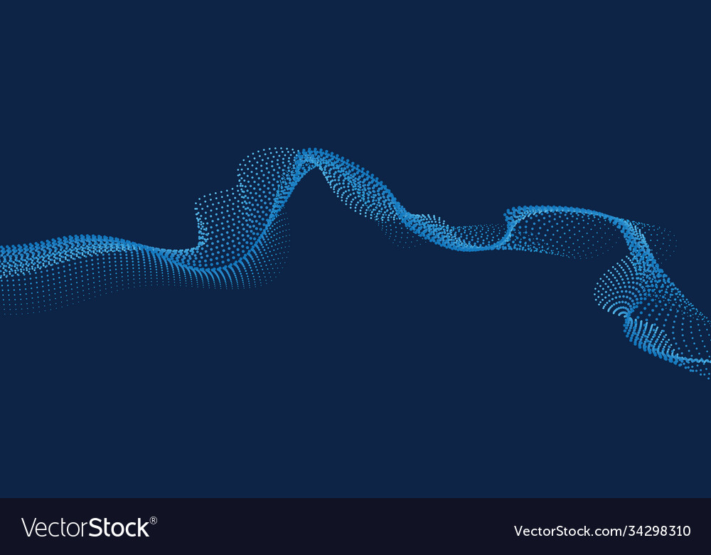 Abstract digital wave particles flow