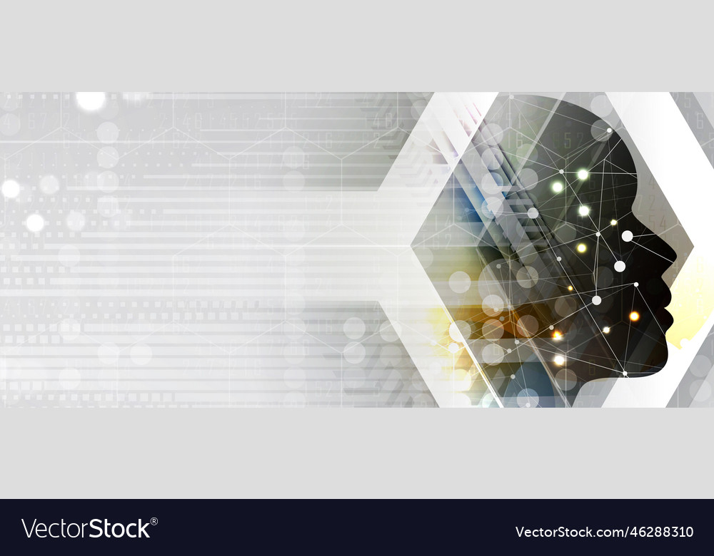 Artificial intelligence technology web background vector image Artificial intelligence technology web background