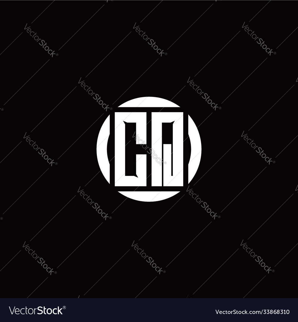 C q initial logo modern isolated with circle vector image C q initial logo modern isolated with circle
