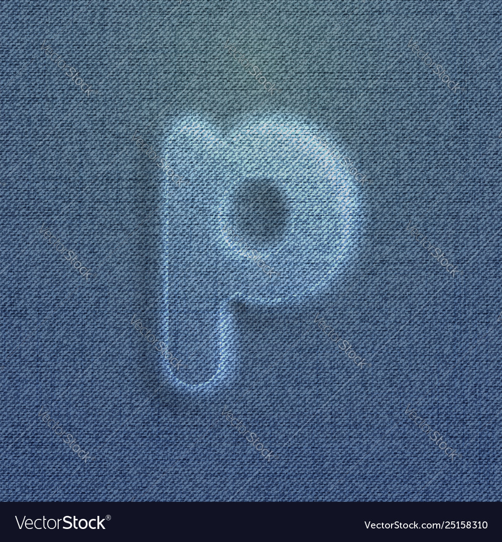 Zeichen gemacht Denim von einer Schrift