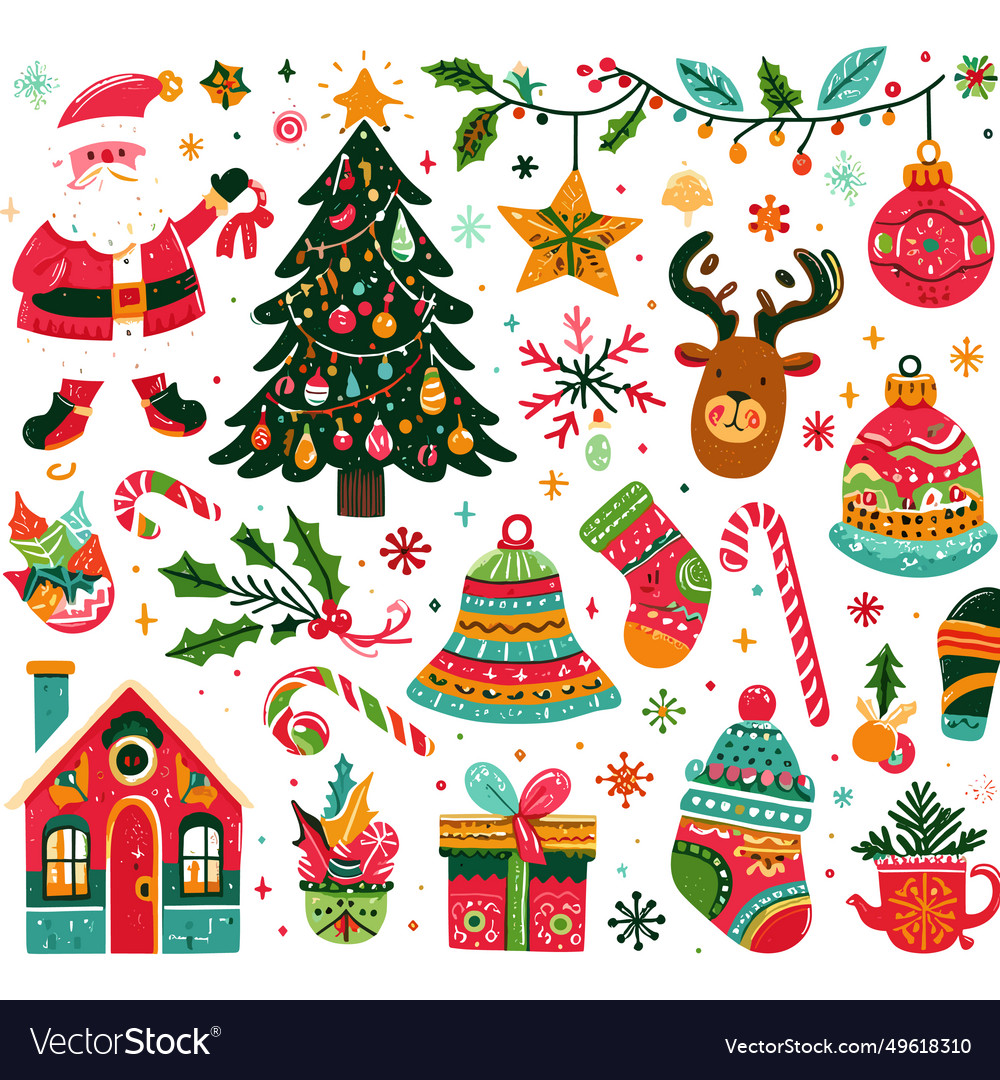 Christmas-elements Royalty Free Vector Image - VectorStock