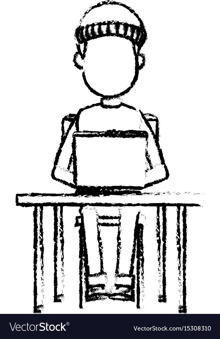 Computer hacker man character system thief