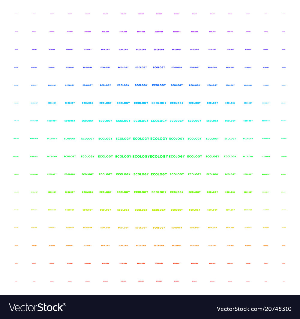Ecology text icon halftone spectrum pattern