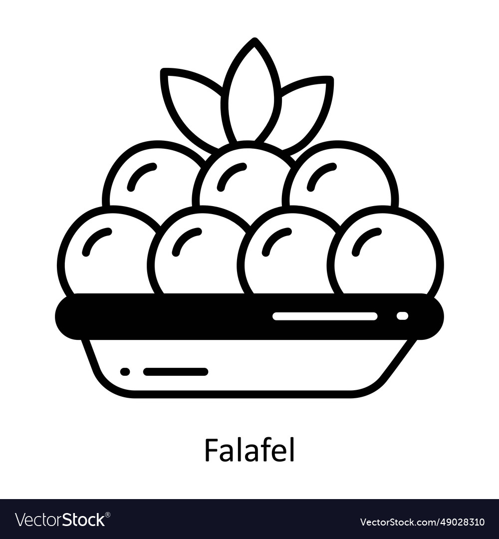 Falafel doodle semi solid icon design