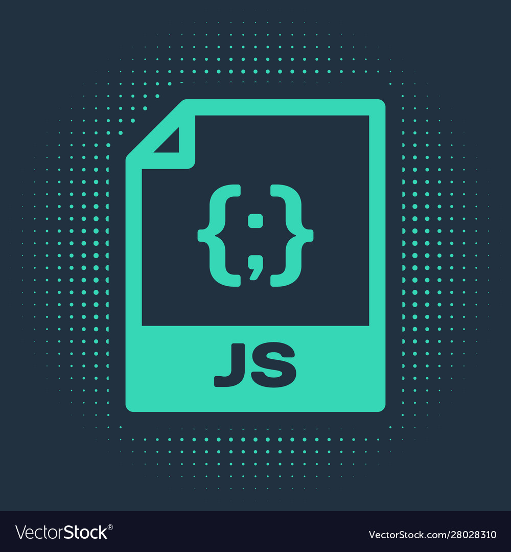 Green js file document download button icon vector image Green js file document download button icon
