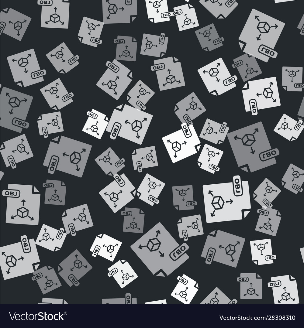 Grey obj file document download button icon vector image Grey obj file document download button icon