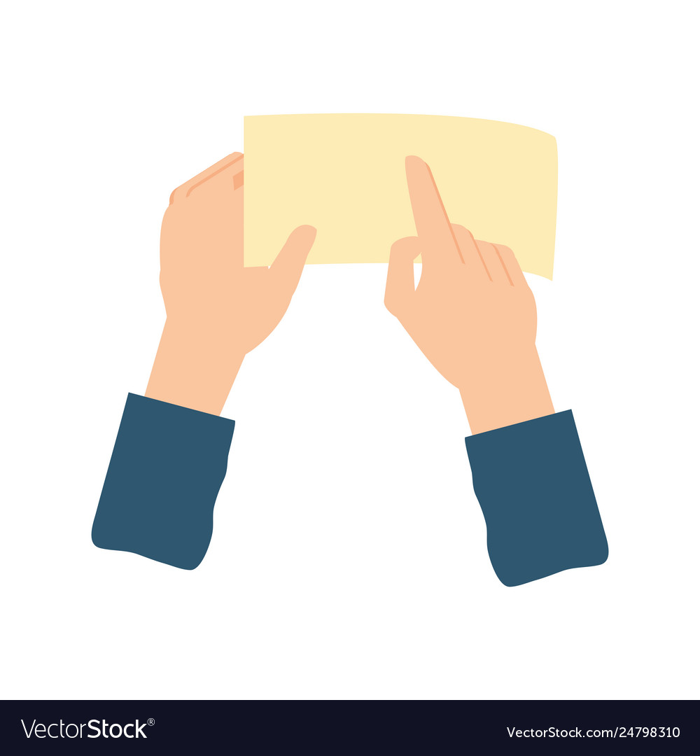 Hands with document file isolated icon