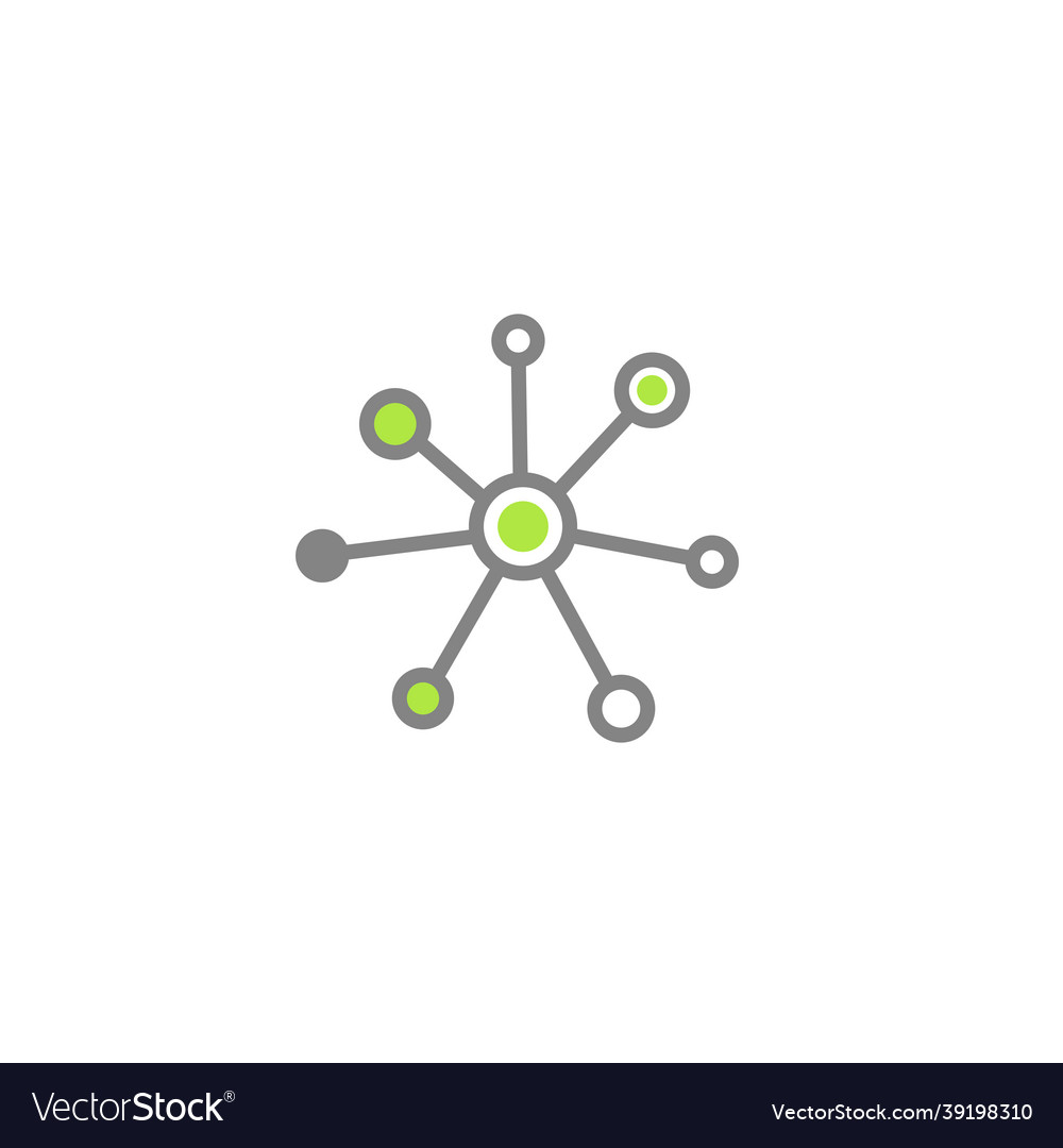 Hub network connection line icon isolated