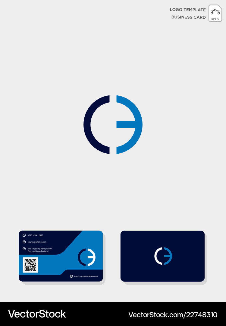 Initial ce or ec creative logo template Royalty Free Vector