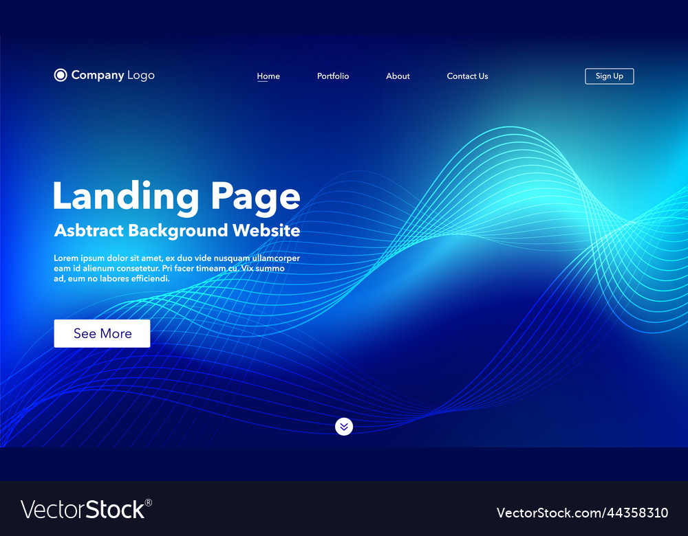 Landing page abstract background website template vector image Landing page abstract background website template