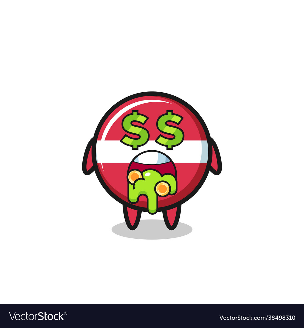 Latvia flag badge character with an expression