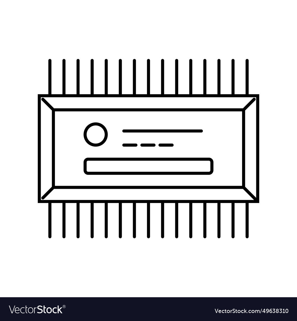 Microcontroller electrical engineer line icon vector image Microcontroller electrical engineer line icon
