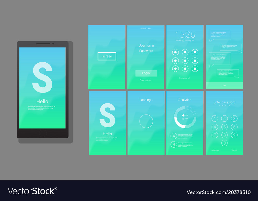 Modern ui gui screen design