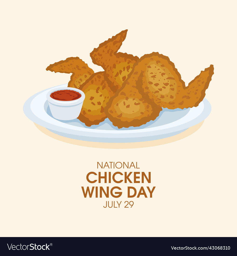 National chicken wing day fast food meat icon