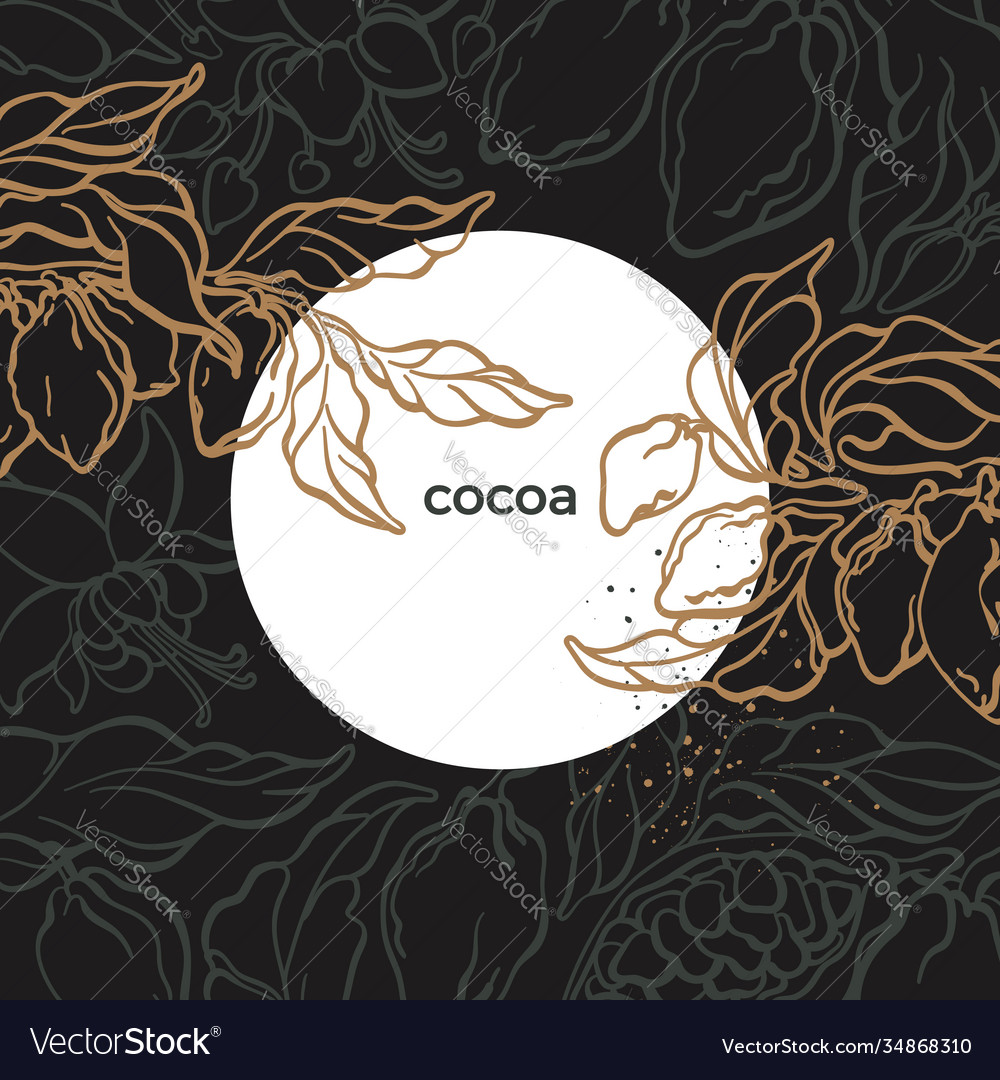 Nature template card cocoa tree Vector Image Nature template card cocoa tree