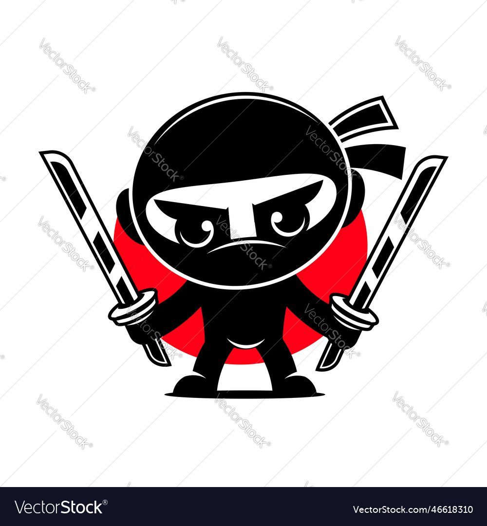 Ninja warrior icon simple black head logo