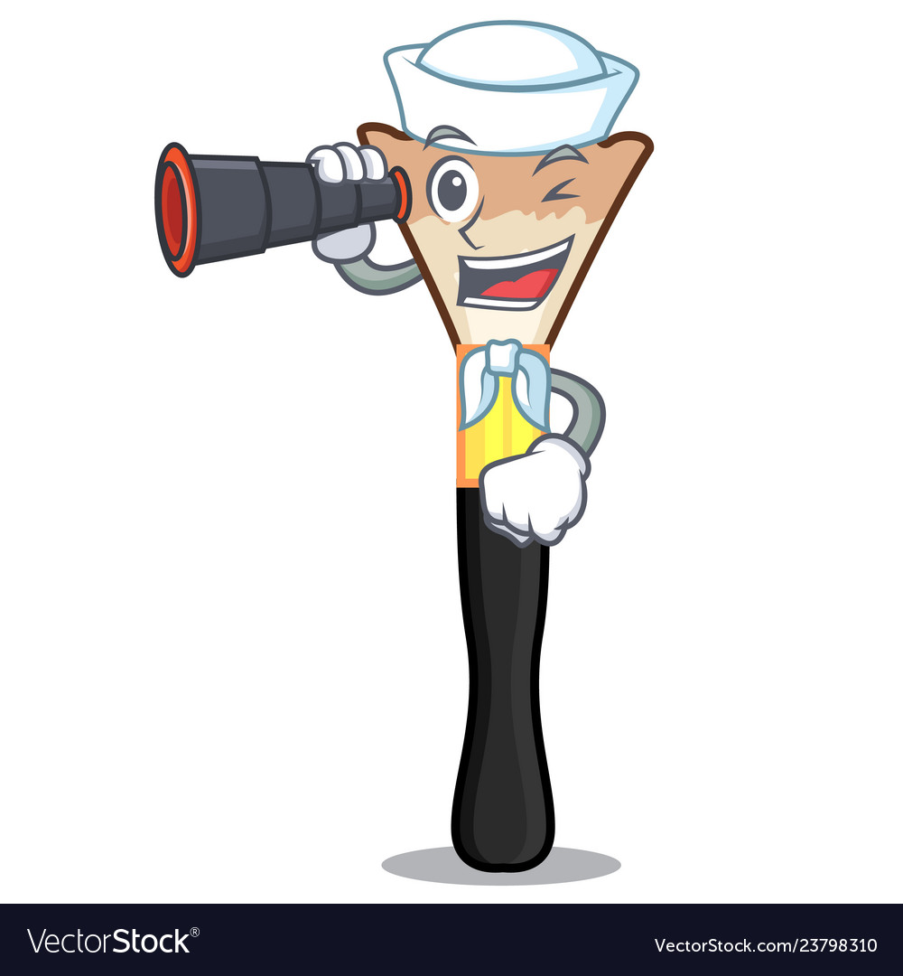 Sailor with binocular blusher isolated