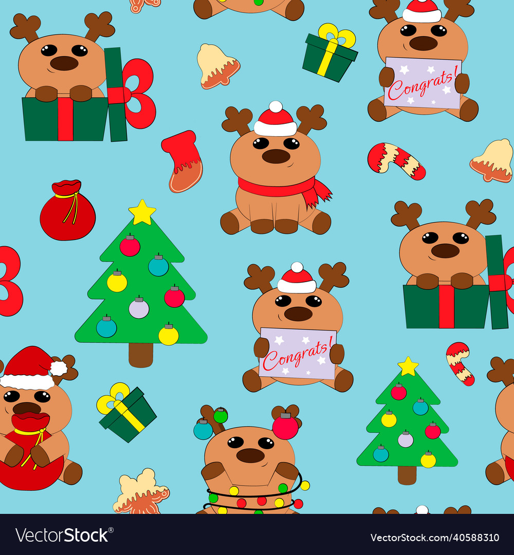 Seamless pattern with cute cartoon